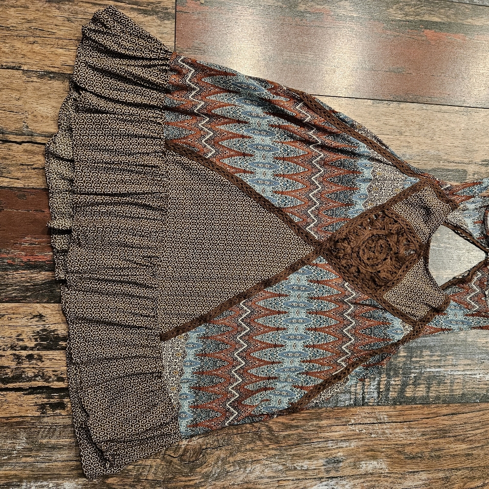 Umgee Boho Swing Dress, Size L - Picture 3 of 5